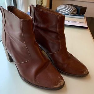 Madewell Cognac Camel Brown Leather Ankle Boot